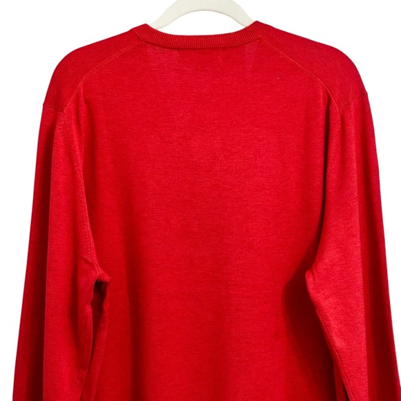 Brooks Brothers NWT Red Cotton V-Neck Sweater L 48” Preppy Classic Old Money - Picture 8 of 12